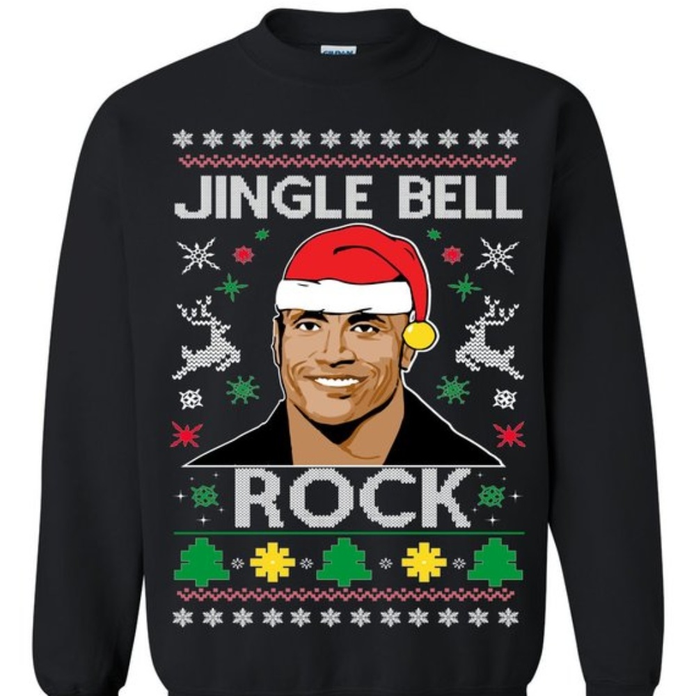 Jingle Bell Rock Dwayne Johnson Ugly Christmas Sweater XL Men